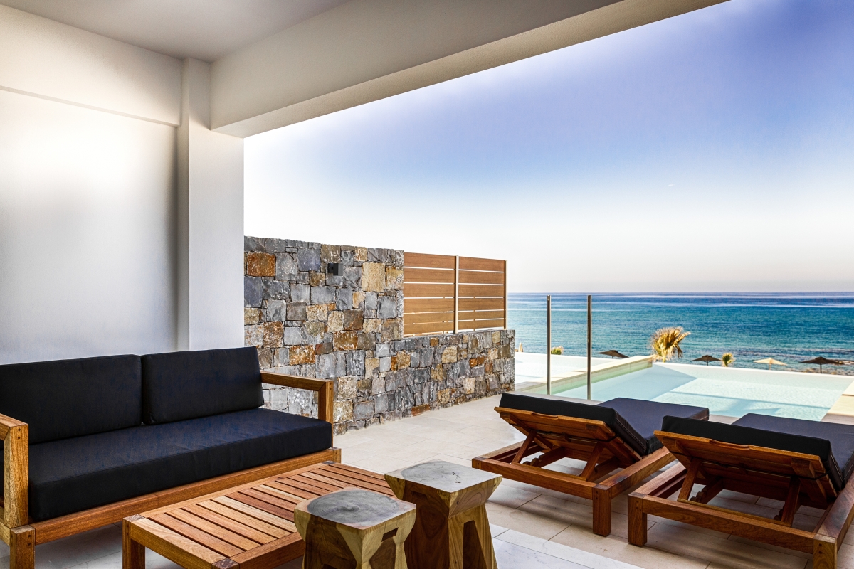 Luxury Room Seafront Private Pool, Abaton Island Resort & Spa, Crete