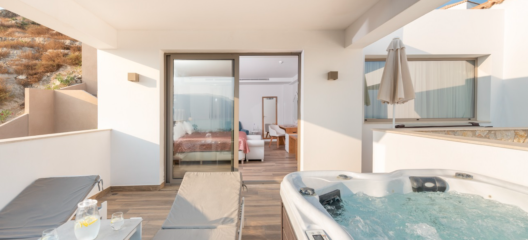 Superior Suite Outdoor Jacuzzi Sea View, White Rock Of Kos