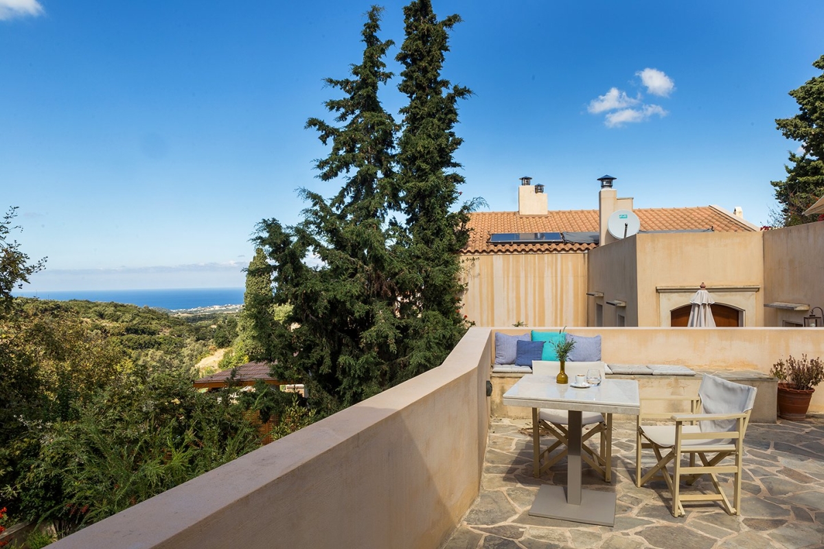 Superior Room with Terrace Sea View, Kapsaliana Village Hotel, Crete